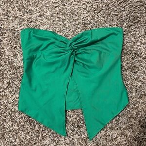 Green Strapless Top